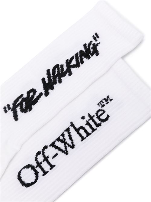 White/black cotton socks OFF WHITE | OMRA085F24KNI0010110